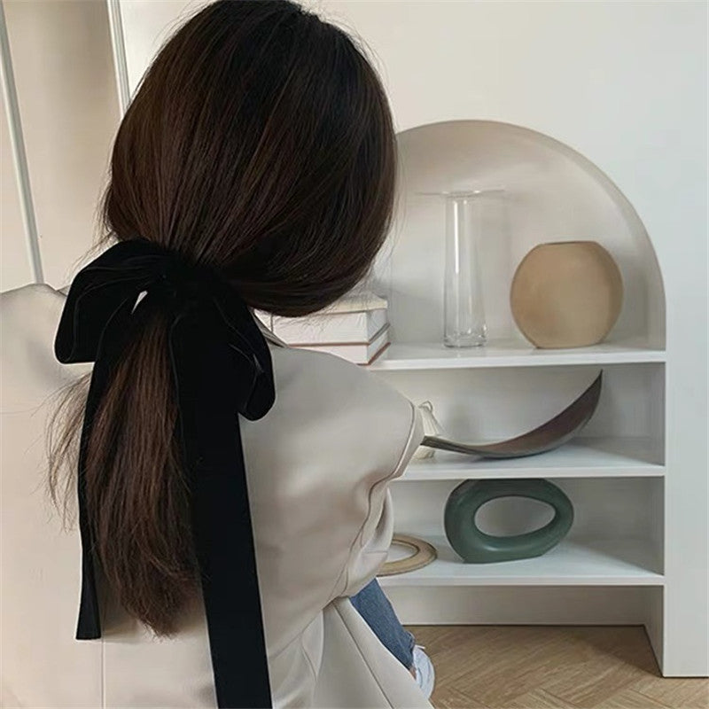 Ribbon double-sided velvet bow hair band for women Ribbon double-sided velvet bow hair band for women